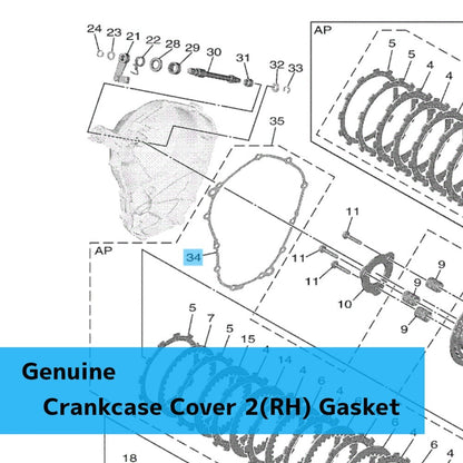 YAMAHA XSR900 2022-2024 Genuine Crankcase Cover 2(RH) Gasket B7N-15461-00-00 OEM