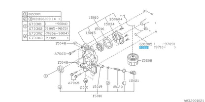 SUBARU IMPREZA GC# GF# 00-14 Genuine Cylinder Block Seal Ring 10991AA001 OEM
