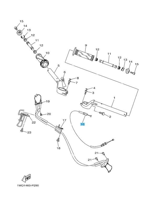 YAMAHA YZF-R3 2015-2016 Genuine Clutch Cable 1WD-F6335-00-00 OEM