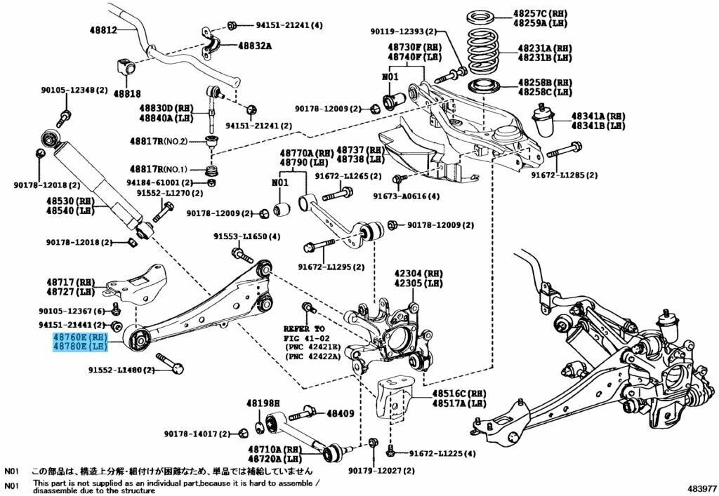 TOYOTA RAV4 2013-2018 Genuine Rear Trailing Arm Assy Right & Left Set OEM