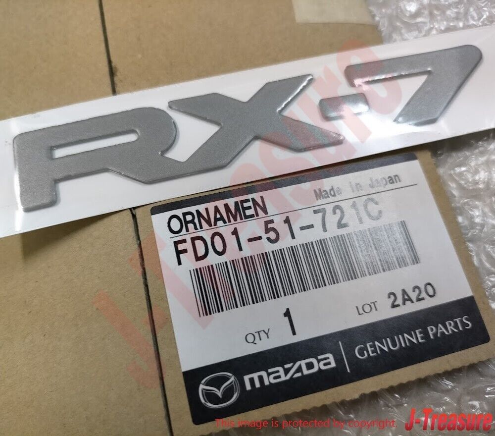 MAZDA RX-7 RX7 FD3S FC3S Genuine Rear Trunk Emblem Badge Silver FD01-51-721C OEM