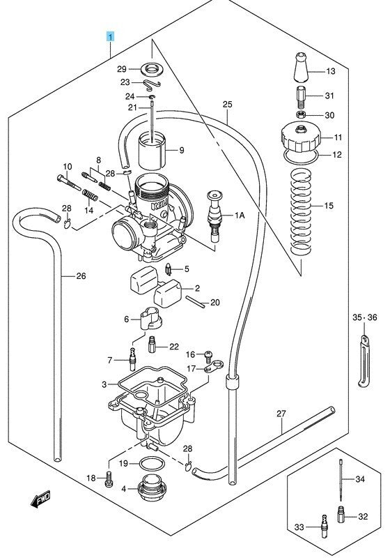 SUZUKI RM85 2002-10 2012 2015-2017 Genuine Carburetor Assy 13200-03B31 OEM