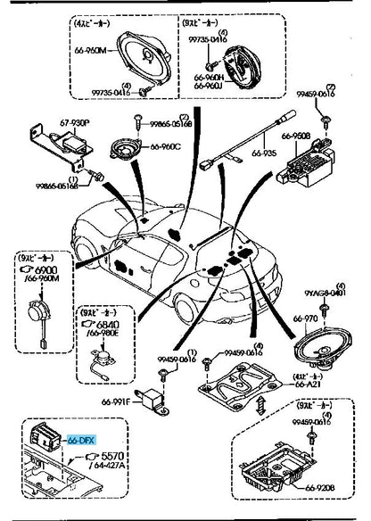 MAZDA CX-7 ER19 ER3P 07-09 RX-8 SE3P 09-11 Genuine CCS AUX UNIT D655-66-DFX OME