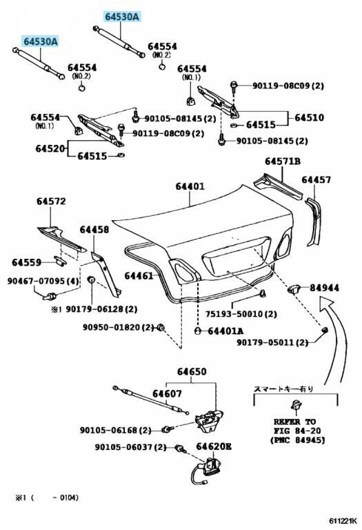 TOYOTA CELSIOR LEXUS LS430 UFC30 Genuine Luggage Compartment Door Support OEM