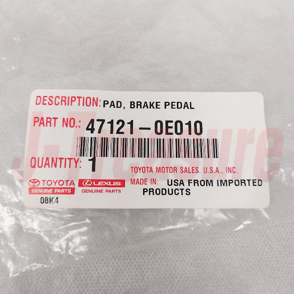 TOYOTA HIGHLANDER GSU40 GSU50 2010-2019 Genuine Brake Pedal Pad 47121-0E010 OEM