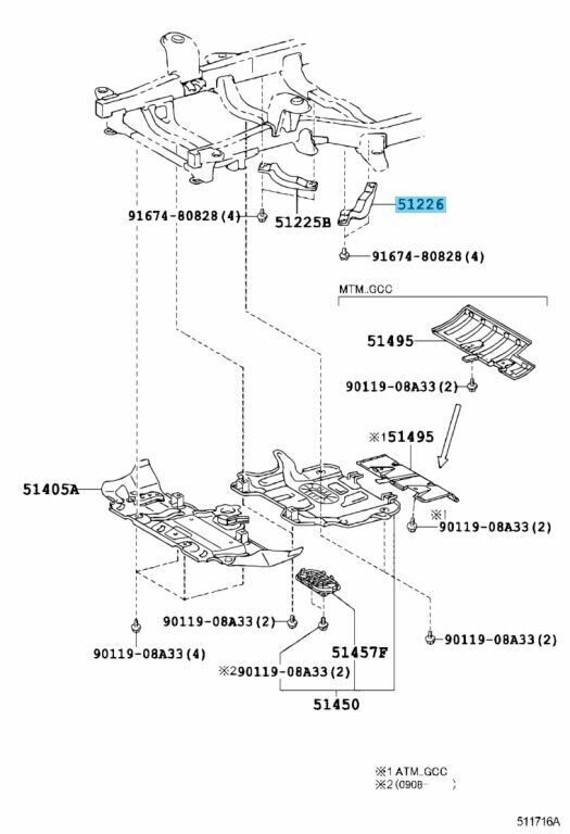 TOYOTA LEXUS Genuine Front Suspension Member Bracket Left 51226-35060 OEM