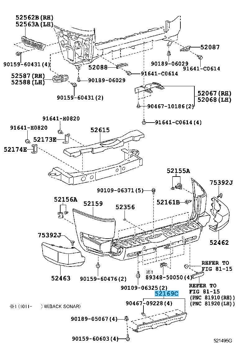 TOYOTA FJ CRUISER GSJ15 '11-14 Genuine Rear Bumper Lower Cover 52169-35040 OEM