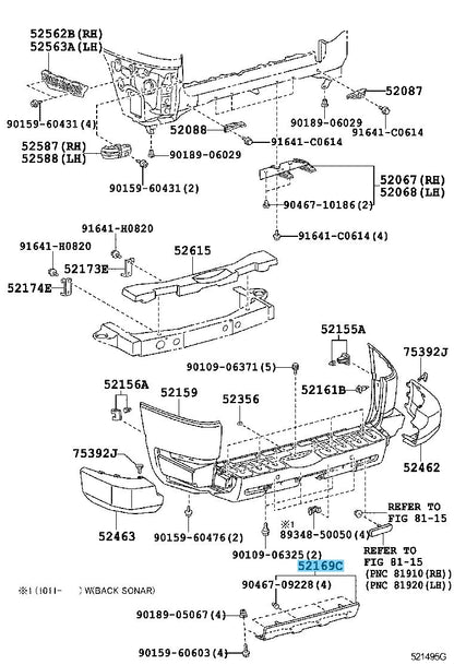 TOYOTA FJ CRUISER GSJ15 '11-14 Genuine Rear Bumper Lower Cover 52169-35040 OEM