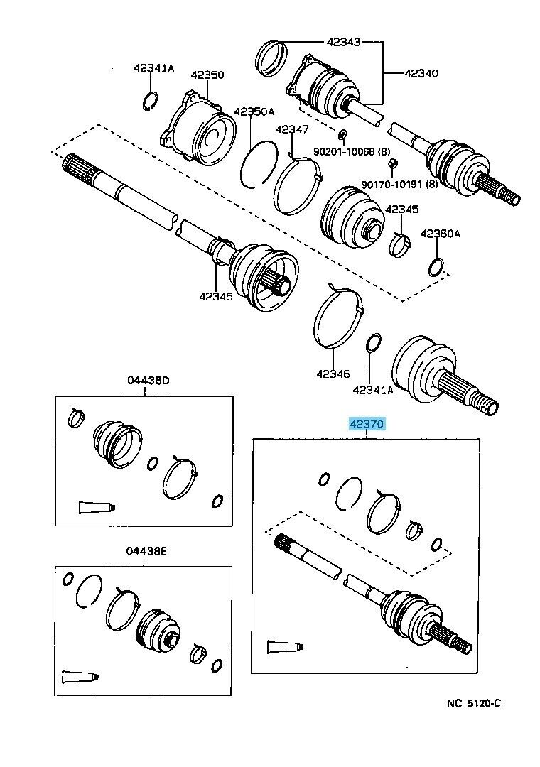 TOYOTA SUPRA GA70 Genuine Rear Drive Outboard Joint Shaft Assy 42370-29735 OEM