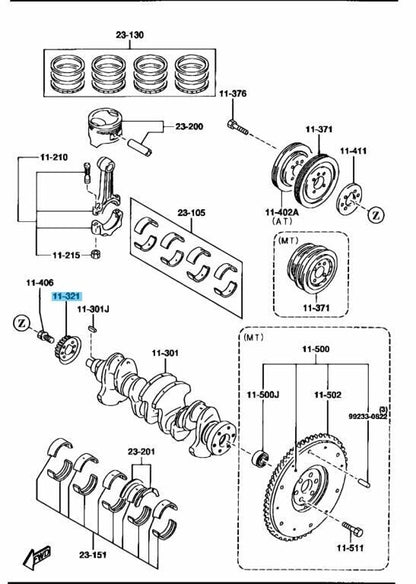 MAZDA MX-5 MIATA NA NB 1991-2005 Genuine Timing Belt Pulley B3C7-11-321 OEM