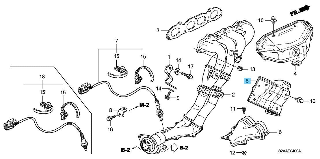 HONDA S2000 AP1 AP2 '00-09 Genuine Exhaust Manifold Cover Comp B 18121-PCX-000