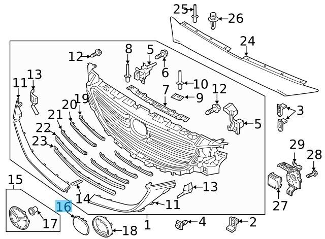 MAZDA CX-5 KF2P KF5P KFEP 2018-2023 Genuine Front Grille Emblem TK79-51-730 OEM