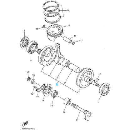 YAMAHA WR426F 2001-2002 Genuine Crankshaft Assy 5JG-11400-21 OEM