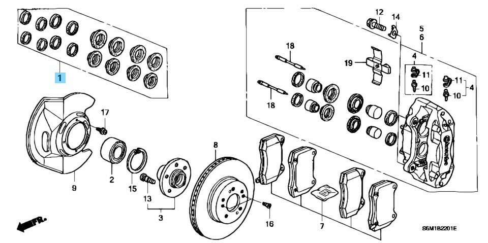 HONDA CIVIC FD2 INTEGRA DC5 TYPE-R BREMBO Front Brake Calipers Repair Kit OEM