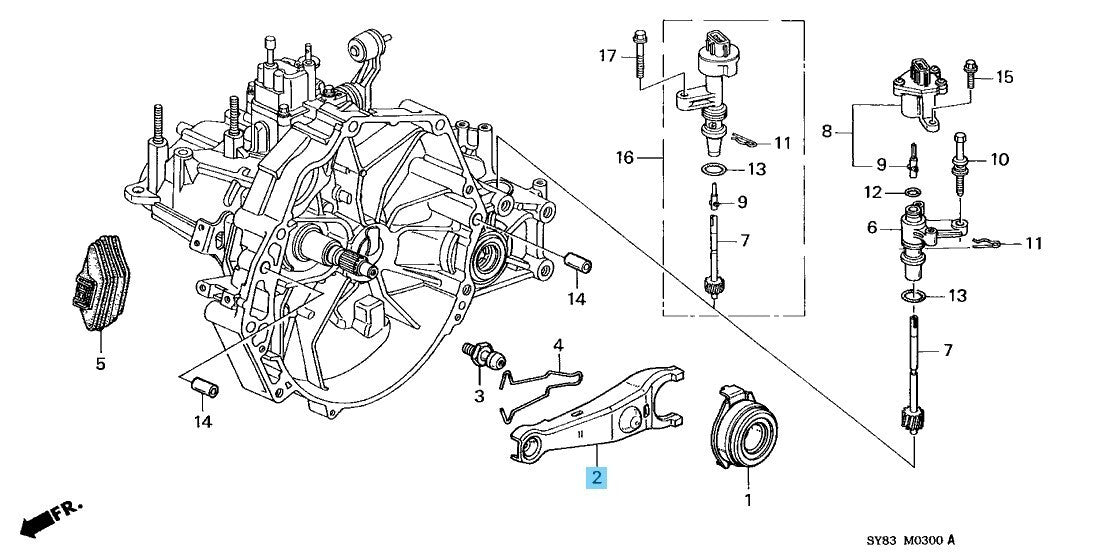 HONDA ACCORD CD# CF# 1993-2002 Genuine Clutch Release Fork 22821-P0S-000 OEM