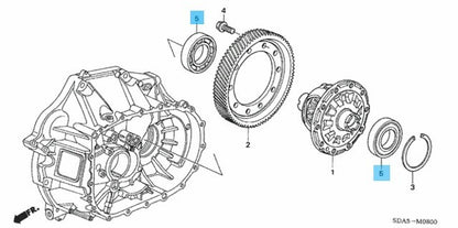 HONDA CIVIC ACCORD Fit ACURA RSX Genuine LSD Side Bearing 2Set 91005-PPS-003 OEM