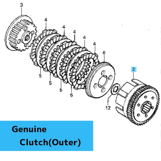 HONDA XR200R 1981-1983 1986-2002 Genuine Clutch(Outer) 22100-437-020 OEM