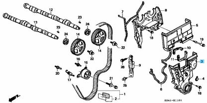 HONDA CIVIC EK9 96-00 Genuine Timing Belt Lower Cover 11810-P3F-000 OEM