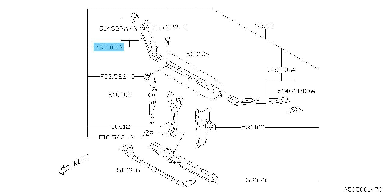 SUBARU WRX STI VAF 2015-2020 Genuine Right side Upper Tie Bar 53029FJ1009P OEM