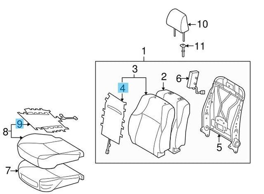 TOYOTA LAND CRUISER PRADO 09-18 Genuine Front Seat Back & Cushion Heater Set OEM