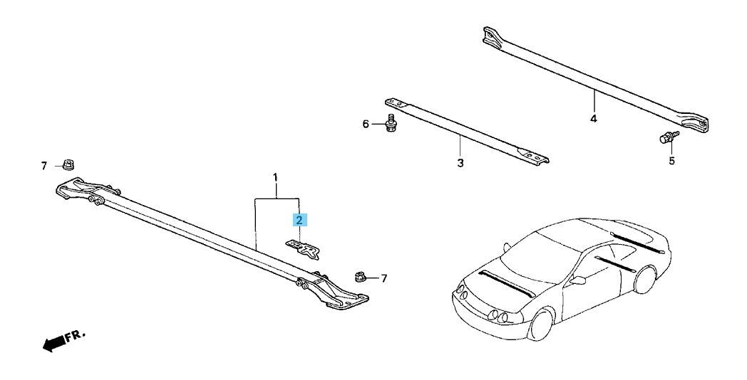 HONDA ACURA INTEGRA DB8 DC2 97-98 00-01 Genuine Front Tower Bar Sticker OEM