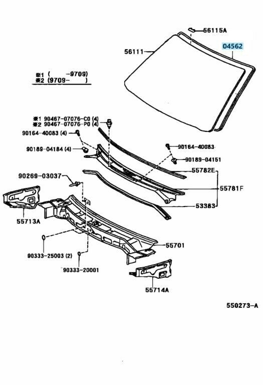 TOYOTA LEXUS Genuine Front Weather Strip Windshield Glass Dam 04562-12010 OEM