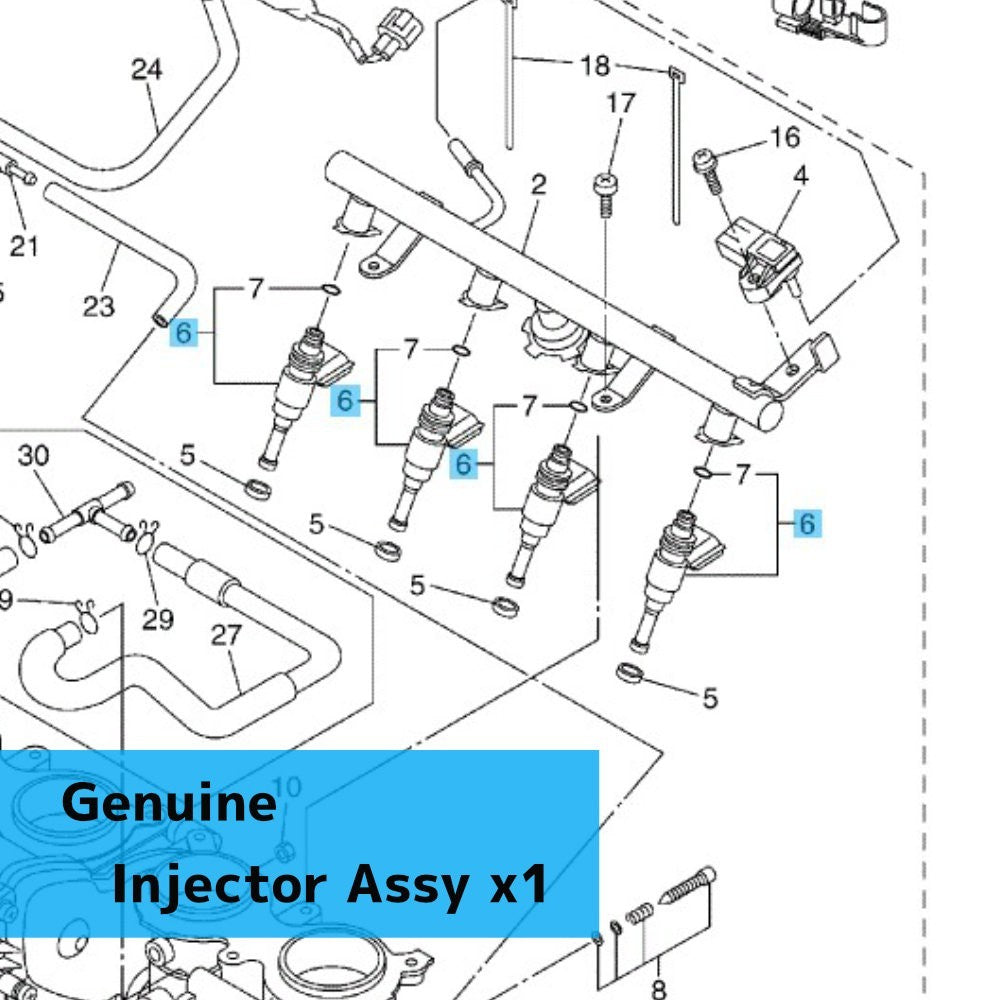 YAMAHA YZF-R6 2006-2020 Genuine Injector Assy 2C0-13761-00-00 x1 OEM