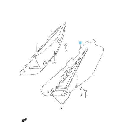SUZUKI DR650SE '00-01 '08-09 2011 2017 2019 '22-23 Genuine Frame Cover LH BLACK