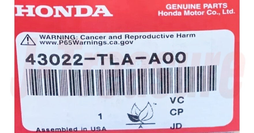 HONDA CR-V 2017-2019 Genuine Rear Brake Pads Set 43022-TLA-A00 OEM