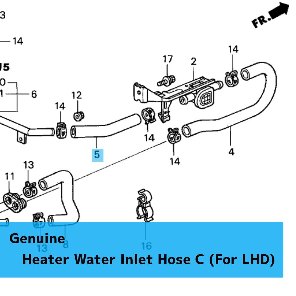 HONDA S2000 AP1/2 '00-09 Genuine Heater Water Inlet Hose C 79723-S2A-A01 For LHD