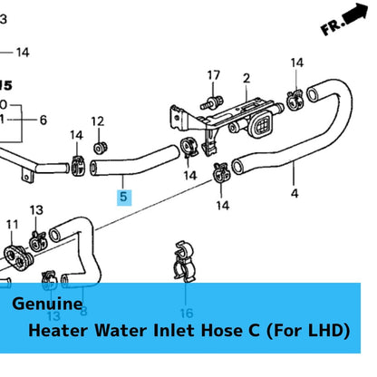 HONDA S2000 AP1/2 '00-09 Genuine Heater Water Inlet Hose C 79723-S2A-A01 For LHD