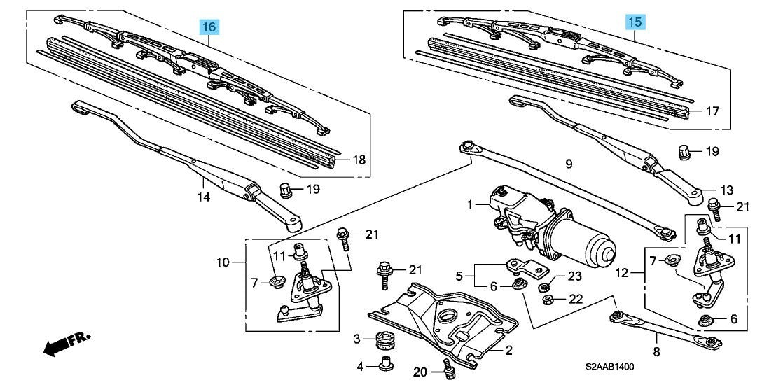 HONDA S2000 AP1 AP2 '00-09 Genuine Windshield Wiper Blade RH & LH Set LHD OEM
