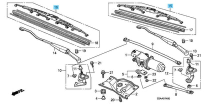 HONDA S2000 AP1 AP2 '00-09 Genuine Windshield Wiper Blade RH & LH Set LHD OEM
