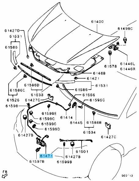 MITSUBISHI LANCER EVOLUTION 10 CZ4A Genuine Hood Latch Assy 5908A009 OEM