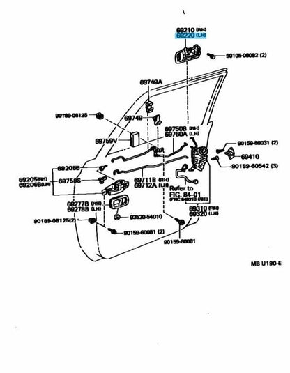 TOYOTA LAND CRUISER FZJ80 92-97 Genuine Front Door Outside Handle Assy LH OEM