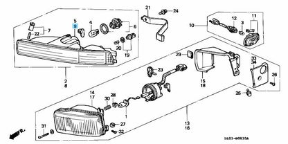 HONDA ACURA NSX NA1 NA2 Genuine Front Lamp Unit Left Side 33352-SL0-A02 OEM