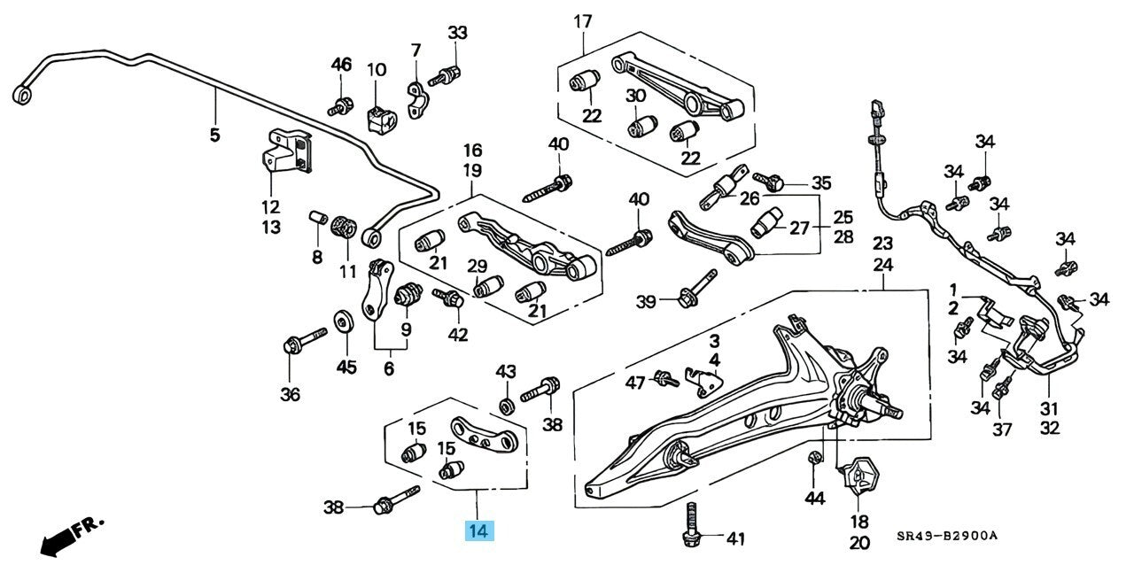 HONDA CIVIC EG6 92-95 Genuine Rear Compensator Arm RH & LH 52341-SR3-000 x2 Set