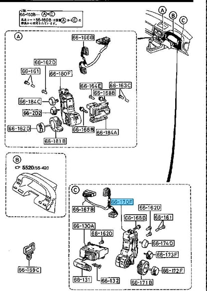 MAZDA SAVANNA RX-7 FC3S 1989- Genuine Cluster Switch Light F061-66-170 OEM RHD