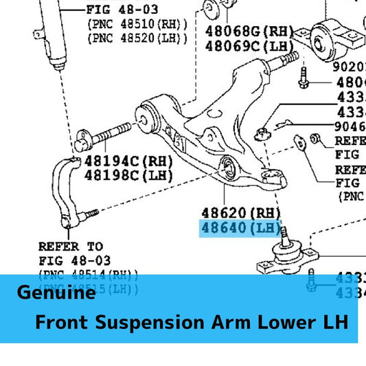LEXUS GS350 GRL15/16 '13-20 Genuine Front Suspension Arm Lower LH For AWD OEM