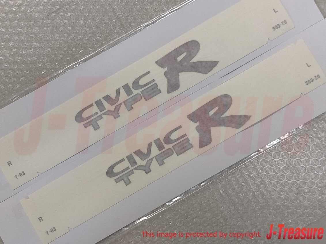 HONDA CIVIC TYPE-R EK9 Genuine Rear Side Fender Silver Decal Sticker x2 Set OEM