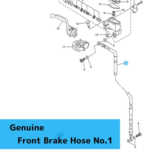 YAMAHA YZ125 '08-25 YZ250 '08-25 Genuine Front Brake Hose No.1 5XC-25872-L0-00