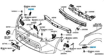 NISSAN 370Z Z34 2009-2020 Genuine Front Bumper Side Bracket RH & LH set OEM