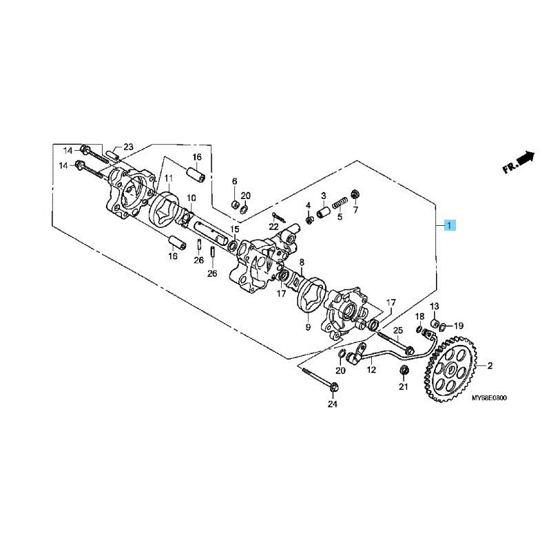HONDA XR650L 1993-2009 2012-2025 Genuine Oil Pump Assy 15100-MY6-670 OEM
