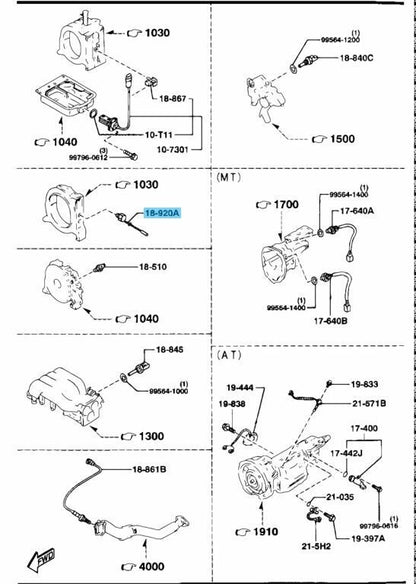 MAZDA RX-7 FD3S 1993-1995 Genuine Knock Sensor N3A1-18-921A OEM