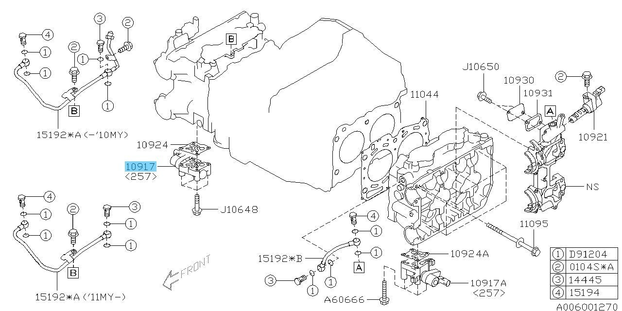 SUBARU IMPREZA WRX STI GRF 08-14 Genuine Oil Control Valve Holder 10917AA060
