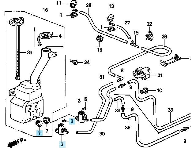 HONDA CIVIC TYPE-R EK9 EK4 Genuine Window Washer Moter Packing Bush Set OEM
