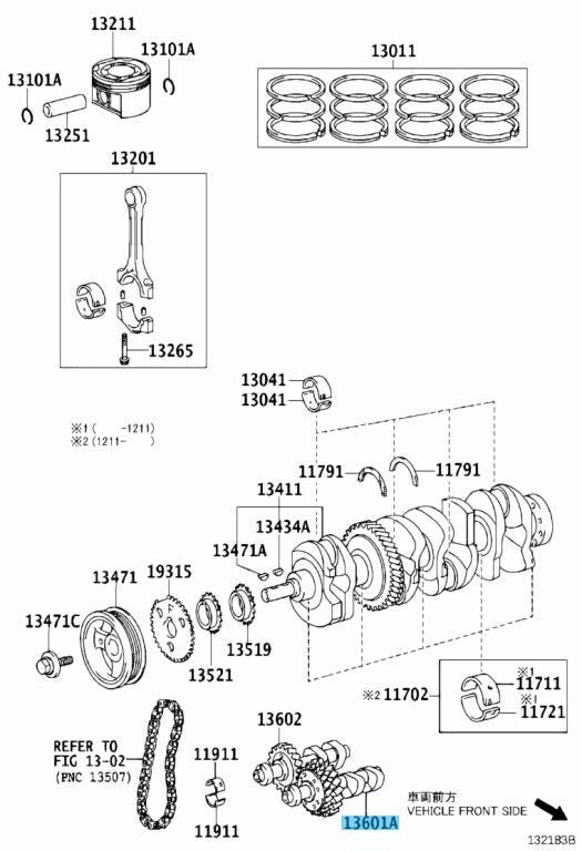TOYOTA CAMRY ACV51 07-11 Genuine Balanceshaft Sub-Assy No.1 13601-28021 OEM