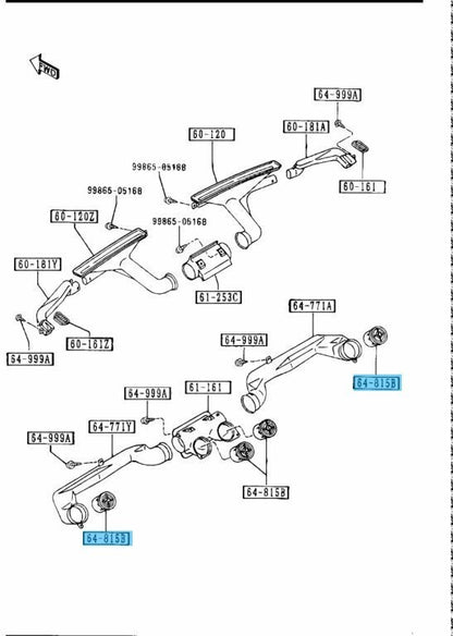 MAZDA MX-5 MIATA NA6CE 90-97 Genuine Louver Ventilator Air Conditioner Outlet