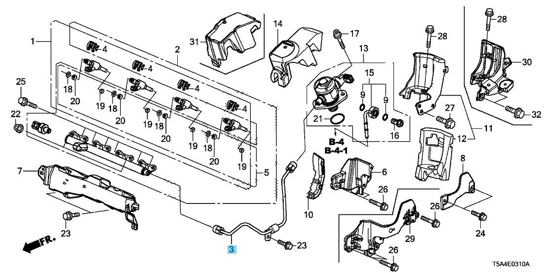 HONDA FIT GK5 2015-2017 Genuine Fuel Joint Pipe Set 16012-5R1-315 OEM
