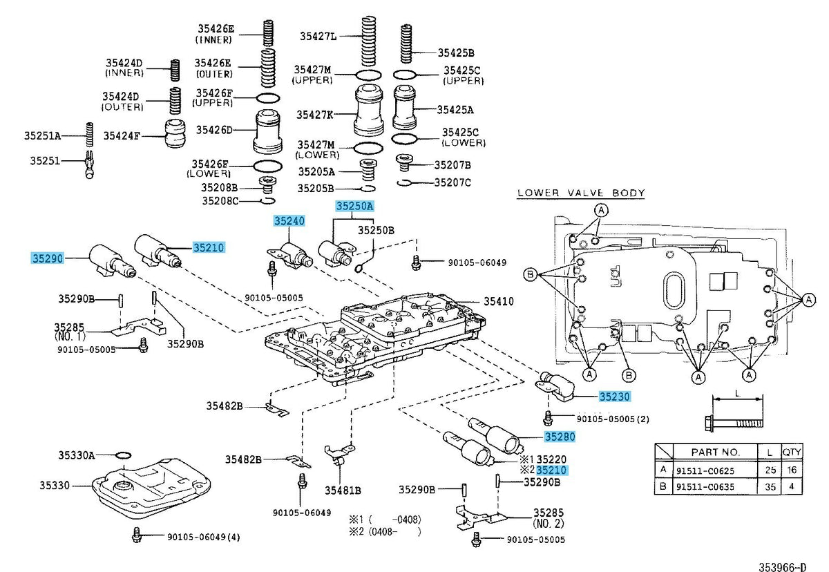 LEXUS GX470 UZJ120 2005-2009 Genuine A/T Solenoid valve Assy Set OEM